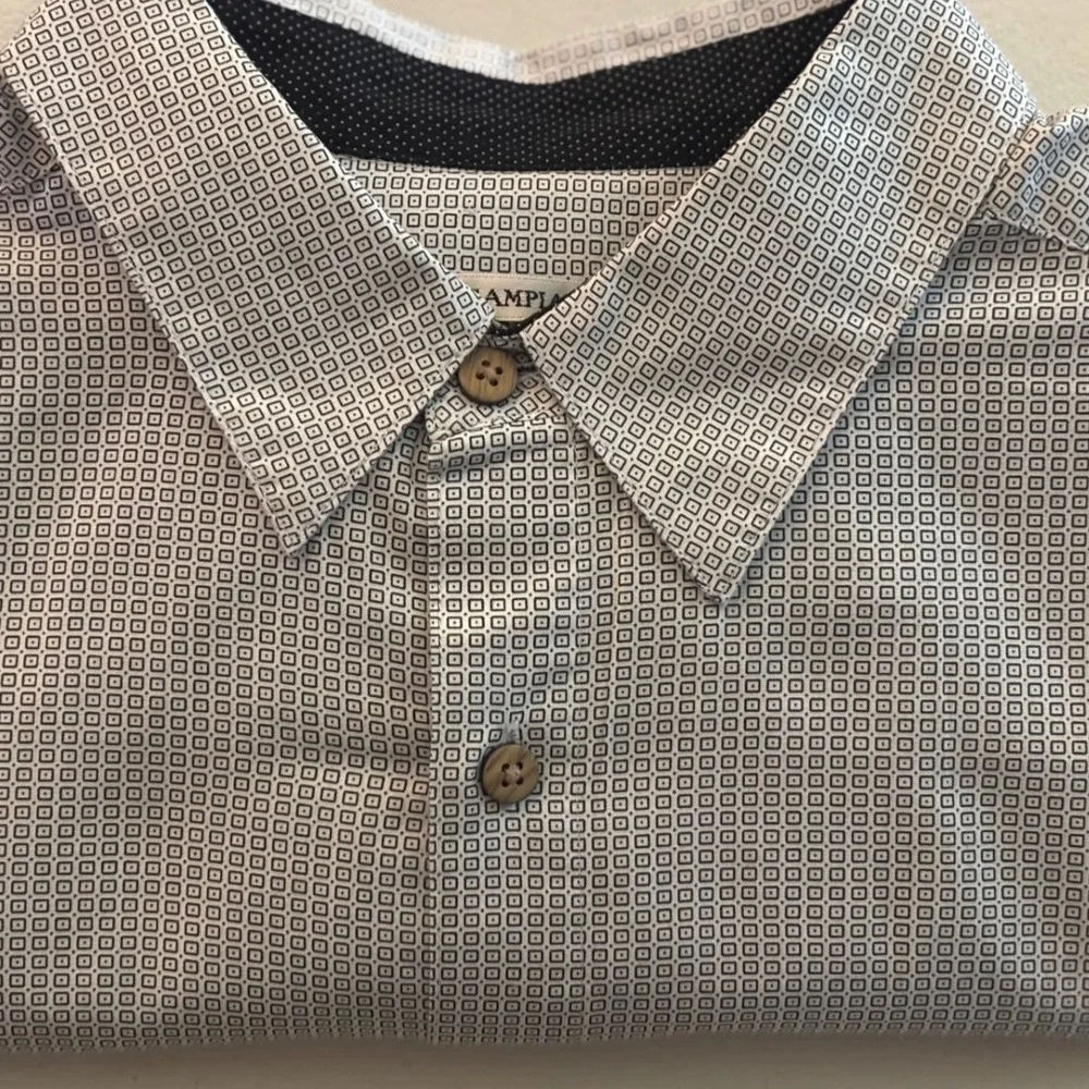 Moda Campia Moda‎ Mens Gray Button Down Shirt Long Sleeve Cotton Size L